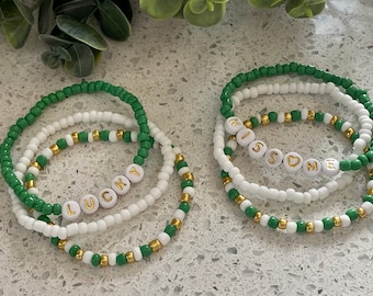 St Patricks Day Beaded Stretch Bracelets  3 Pack  Claires US