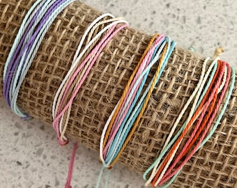 Wax Cord bracelet/Multistrand Bracelet/String Bracelet/Adjustable Bracelet/Anklet/Surf Bracelet/Waterproof Bracelet/Beachy Anklet