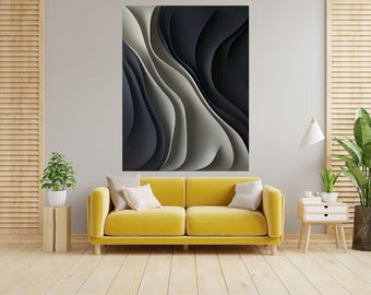 3D Wave Wall Art STL File: CNC Router Panel Design (Digital Download)