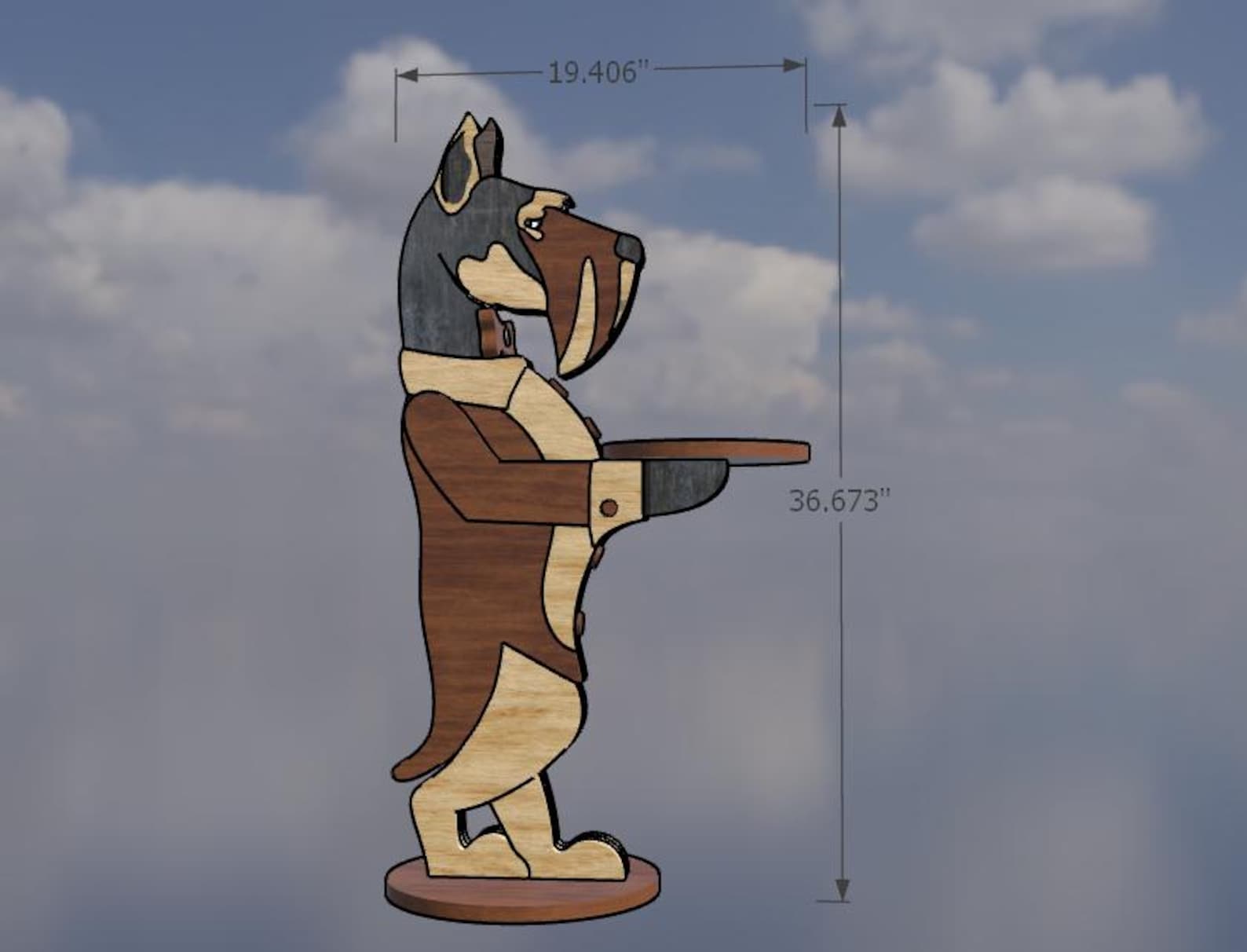 Dog Butler Side Table Design | CNC Laser Cut, Scroll Saw File (digital ...