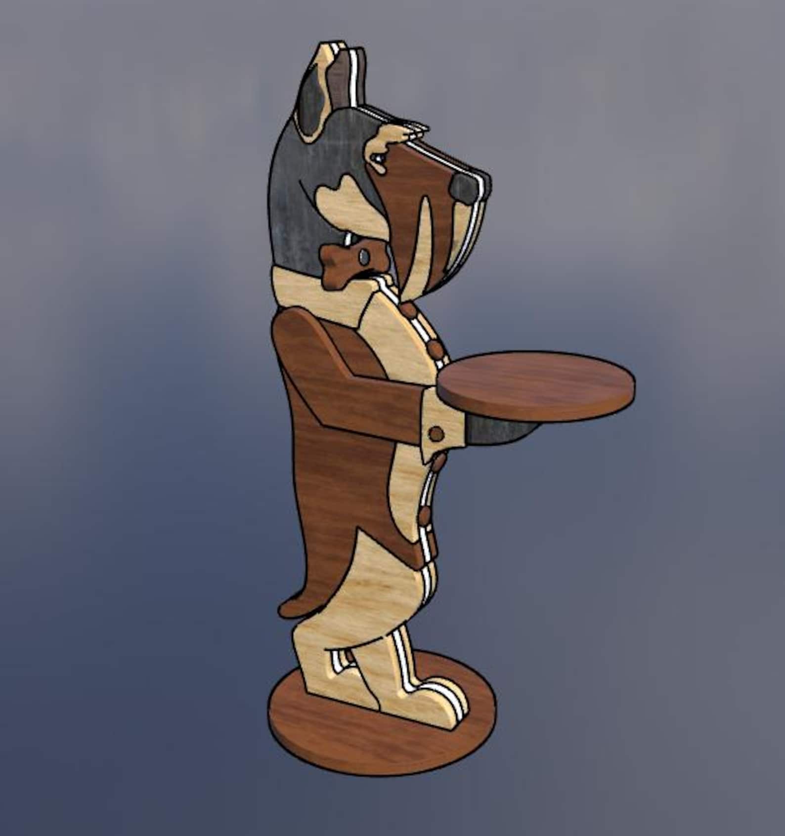 Dog Butler Side Table Design | CNC Laser Cut, Scroll Saw File (digital ...