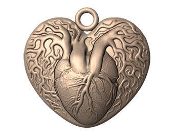 Heart Pendant STL File: CNC, 3D Printer Jewelry Design (Digital File)