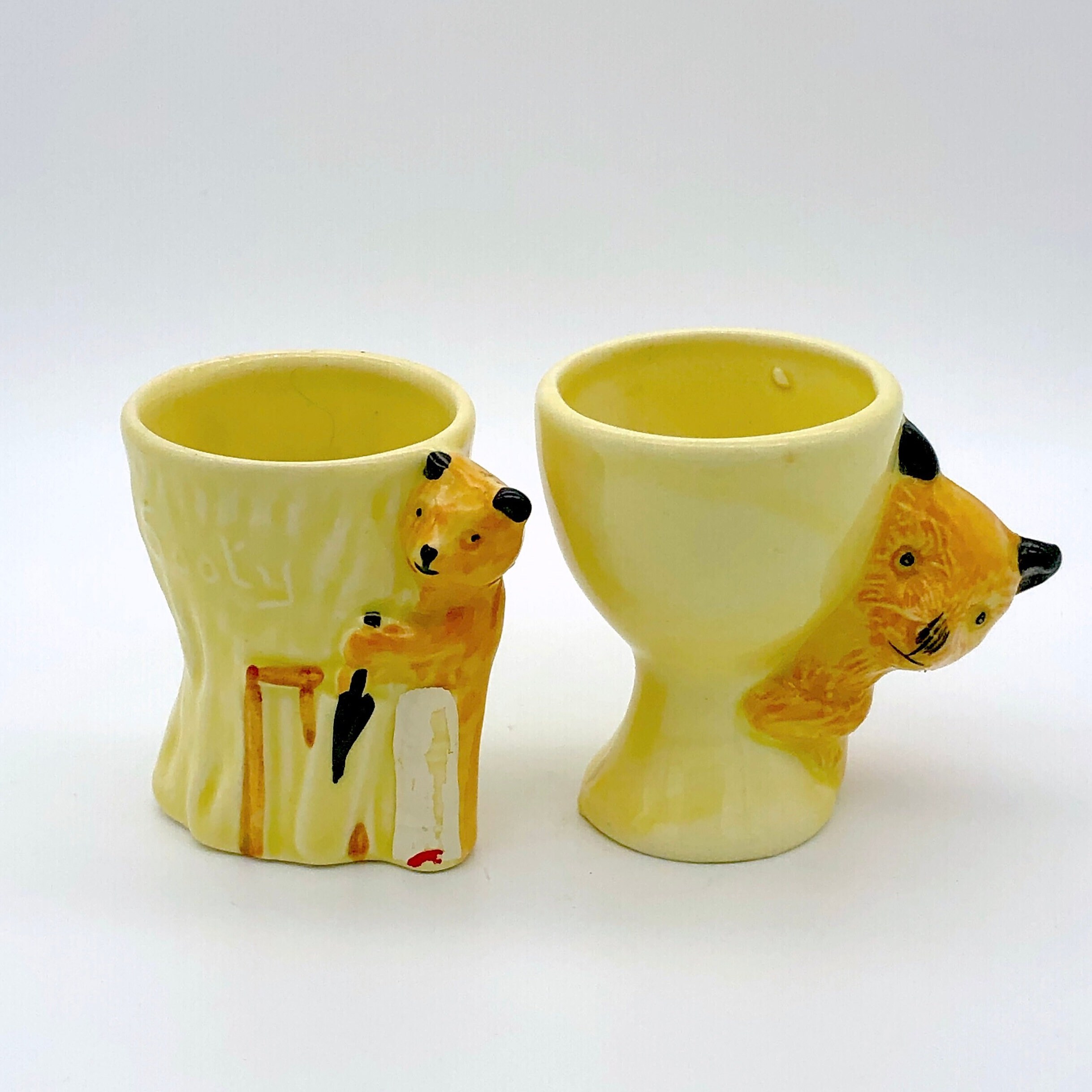 Pair of English Sooty Egg Cups Etsy