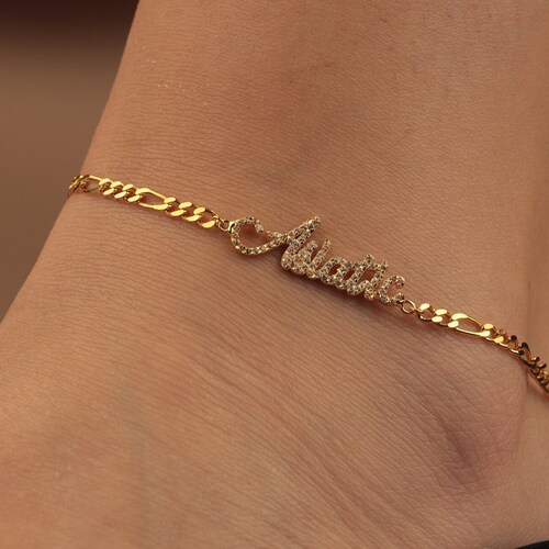 Gold name anklet Clearance