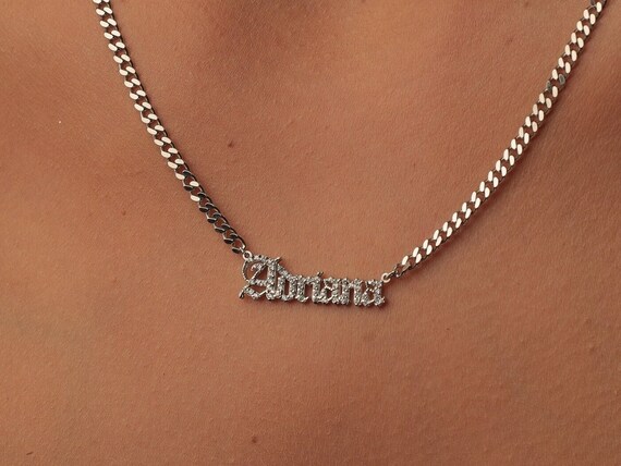 Personalized Name Jewelry With Diamonds Diamond Name Necklace On