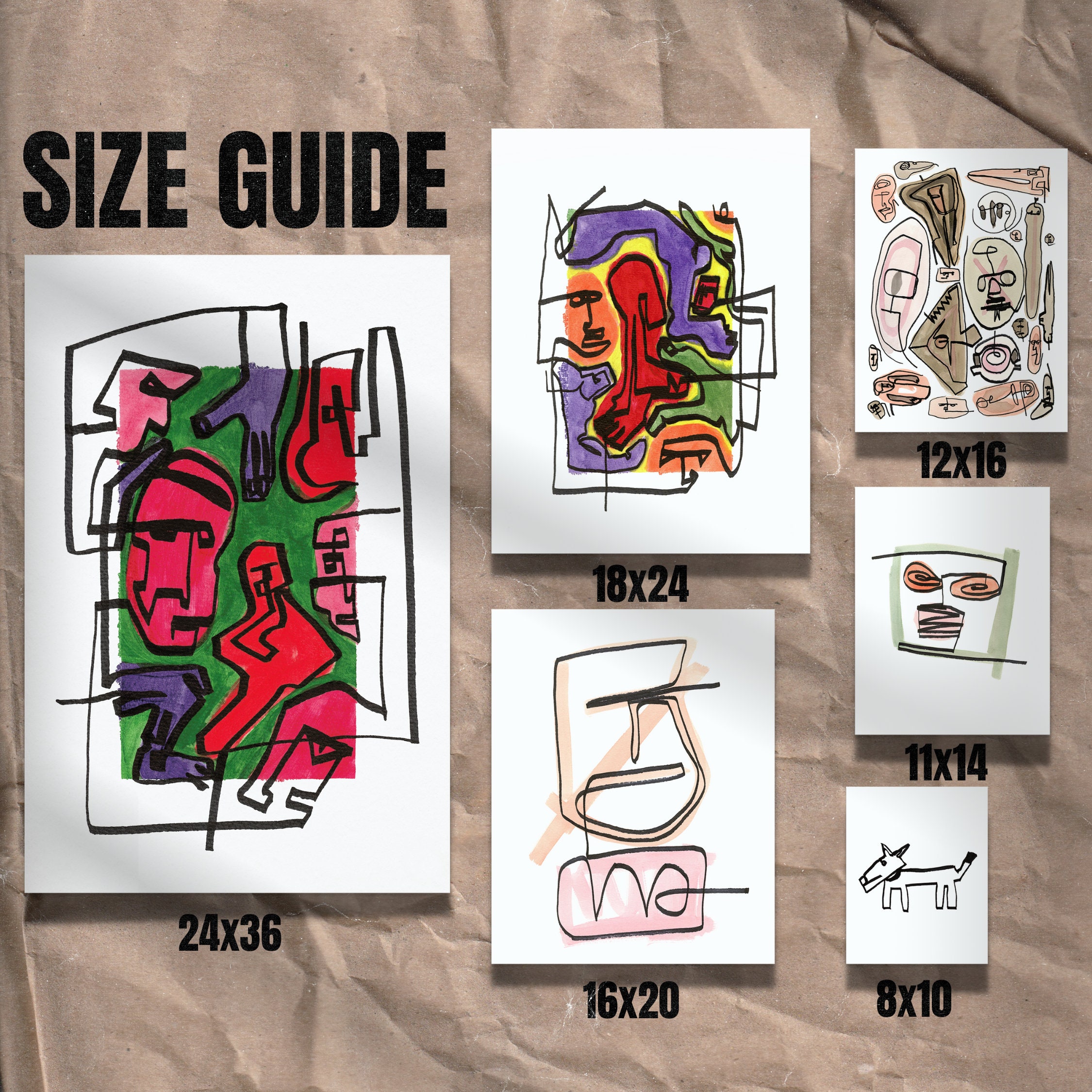 Abstract Dog Wall Art Contemporary Art Dog Painting Modern Etsy