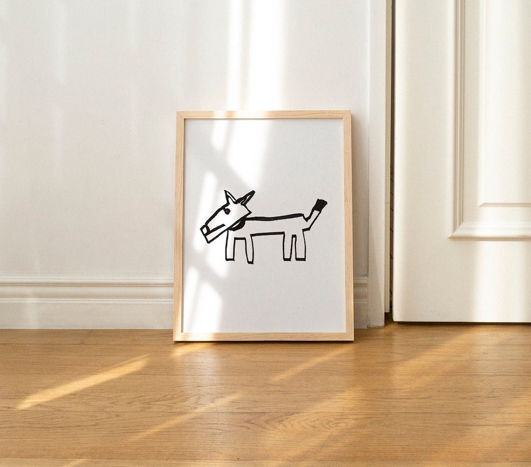 Abstract Dog Wall Art, Contemporary Art, Dog Painting, Modern Home