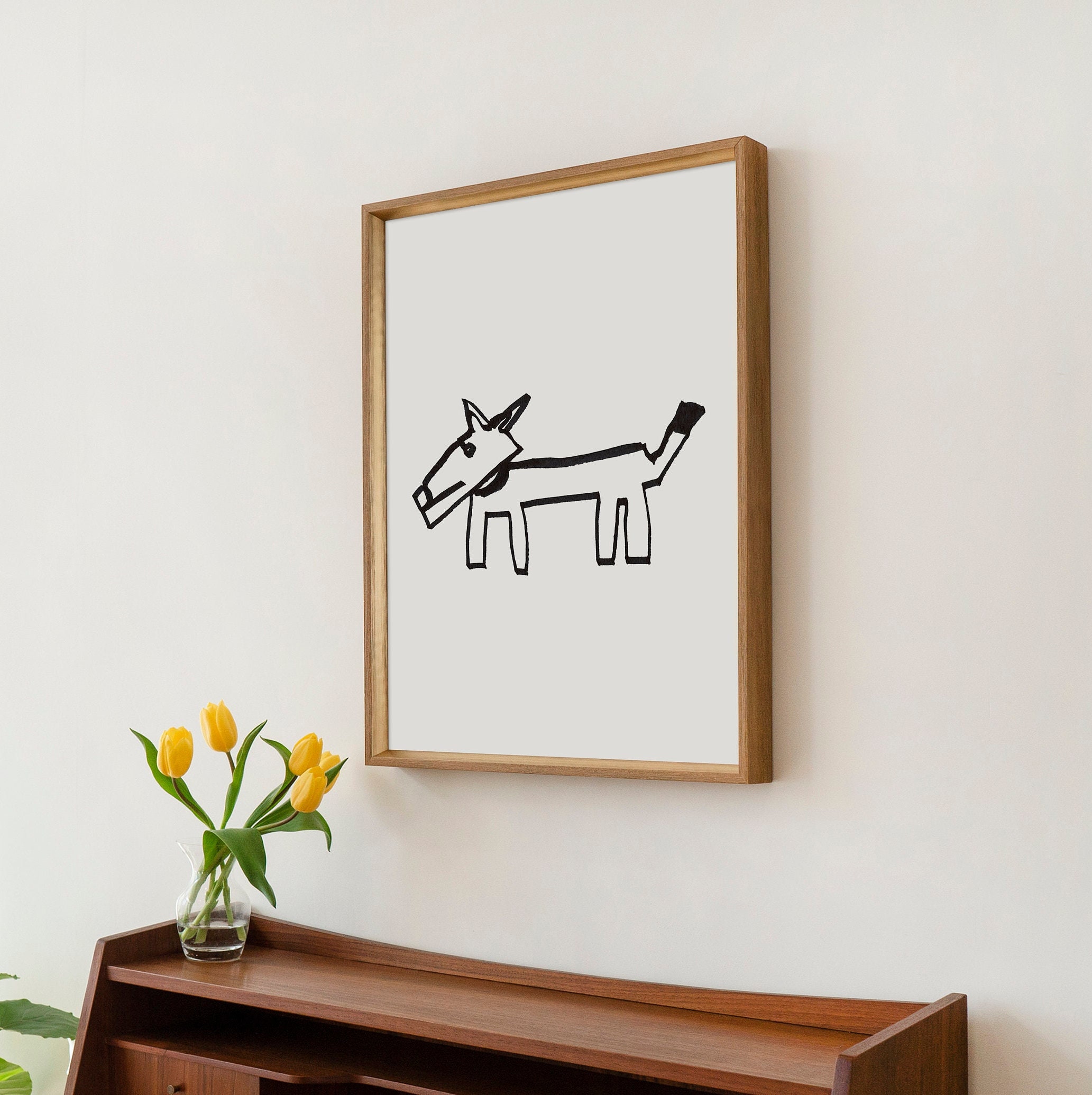 Abstract Dog Wall Art, Contemporary Art, Dog Painting, Modern Home