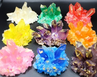 Bonbons Kohakutou en grappes de cristal 9 couleurs | Bonbons végétaliens | Bonbons à la japonaise