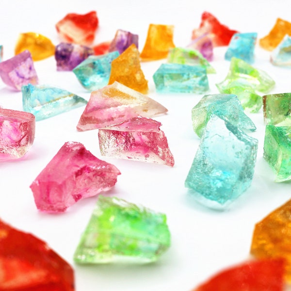 Vegan Kohakutou Jelly Candy,Edible Crystal Quartz,  Japanese Kohakutou，sea glass candy