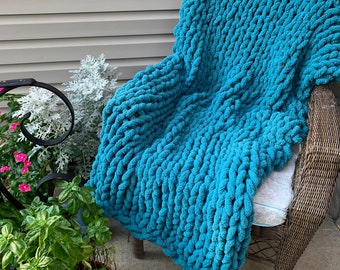 Handmade Chunky Knit Throw Blanket