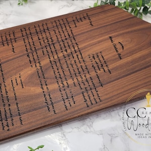 Préservez vos recettes familiales avec une planche à découper personnalisée pour recettes manuscrites
