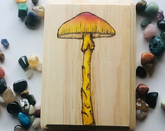 Caesars Amanita Mushroom- Quema de madera de hongos de colores