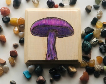 Blewit Mushroom- Quema de madera de hongo de color