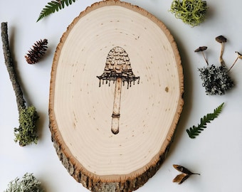 Gorro de tinta- Quema de madera de hongos