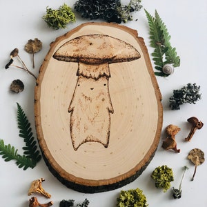 Destroying Angel Mushroom Sprite- Mushroom Wood Burning