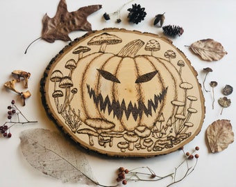 Jack O'Lantern y Mushroom- Quema de madera de hongos