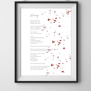 Knowing, Love Poem, Original Poetry Print, Digital Download, Valentine&#39;s Day
