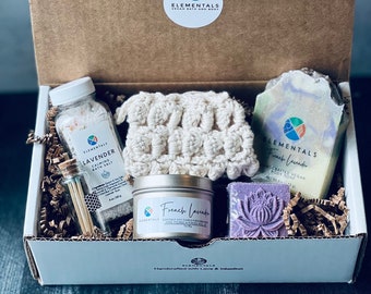 French Lavender Self Care Gift Box, Spa Gift Set for Women, Personal Care Gift for Mom