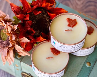Autumn Fig Harvest Soy Candle, Holiday Home Decor Gift, Fall Scented  5.5 oz Handmade Tin Candle, Christmas Candle Gift
