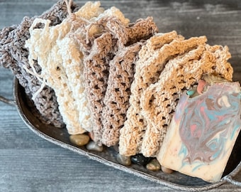 Handmade Soap Sleeve, 100% Cotton Soap Buddy, Zero Waste Eco Friendly Soap Cozi, Travel Soap Saver Bag, Crochet Exfoliating Soap Pouch