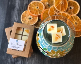 Orange Patchouli Wax Melts, Food Wax Melts, Dried Oranges Wax Embeds, Wax Melts for Warmer with Dried Orange Slices