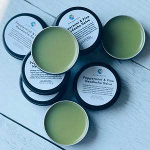 All Natural Vegan Peppermint and Pine Headache Salve | Organic Balm for Tension Relief