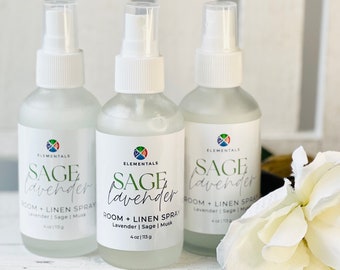 Sage and Lavender Handmade Non Toxic Room & Linen Spray, Deodorizer  Spray for Home, Pillow and Air Spritzer, Home Fragrance Room Spray