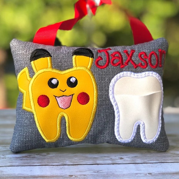 Tooth Fairy Pillow, Embroidered  Pillow ,Personalize  Tooth Fairy pillow