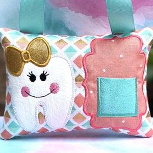 Tooth Fairy Pillow, Embroidered Pillow, Personalize Tooth Fairy Pillow, Birthday gift.