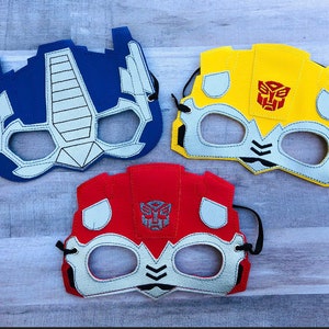 Halloween Mask, Birthday party mask, Transformers felt mask, Embroidered transformers mask,SIZE: KIDS