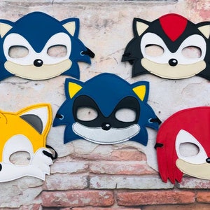 Blue Hedgehog Mask, embroidered mask, Halloween mask, Birthday Party, Halloween costume, Sonic and Shadow, SIZE: KIDS