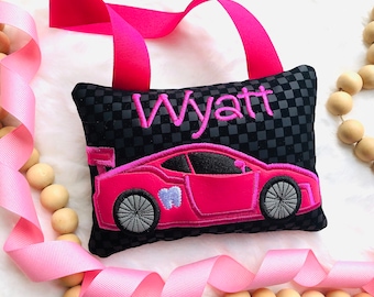 Race Car Tooth Fairy Pillow |  Personalize Birthday gift | Keepsake For Kids