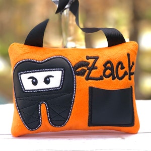 Ninja tooth fairy pillow. Personalize pillow. Embroidered tooth fairy. Birthday gift