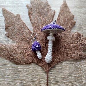 Crochet mushrooms earrings