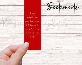 Officially Licensed “A Riders strength.” Quoted bookmark