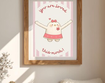 You Are Loved Print, Minimal Line Art, Family Home Decor (Digital Download Available)