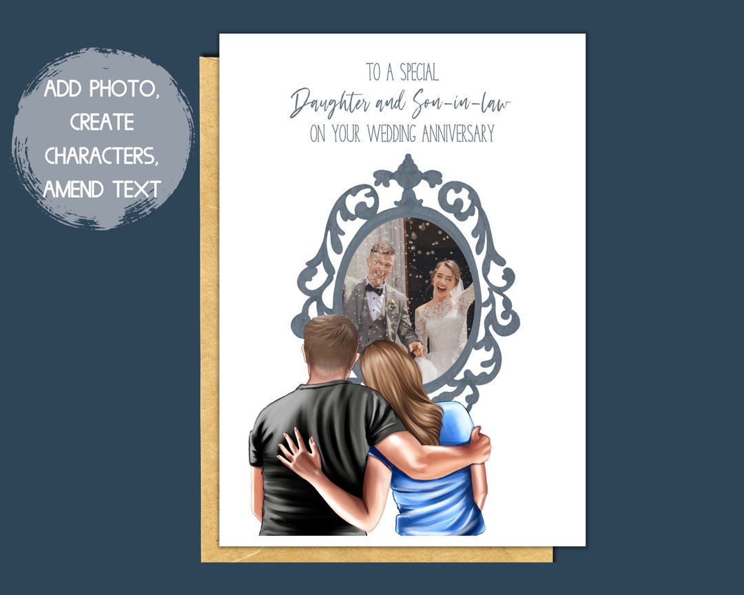 Personalised Anniversary Card Daughter and Son in Law, Daughter Wedding ...