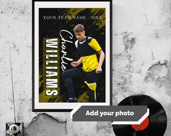 Personalized Football Photo Poster, Custom Team Gift (Digital Download)