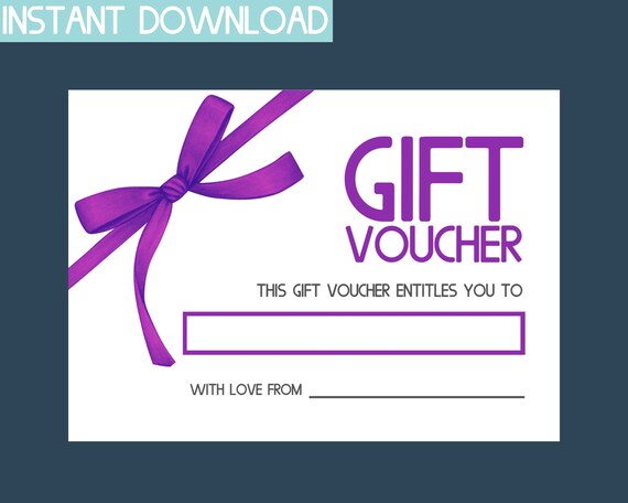 Printable Gift Card Blank Gift Certificate Birthday Gift - Etsy