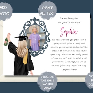personalised graduation cards daughter, graduation card for granddaughter, congratulations on your graduation, class of 2023 congrats card