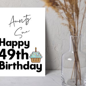 49th birthday card for aunt, almost 50 birthday for men, its your birthday card, personalised 72nd birthday card for friend, birthday wishes