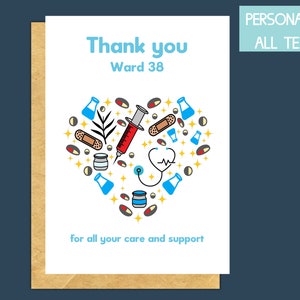 personalised thank you nurse card, healthcare thank you card, doctor thank you card, hospital thank you, midwife thank you card, best