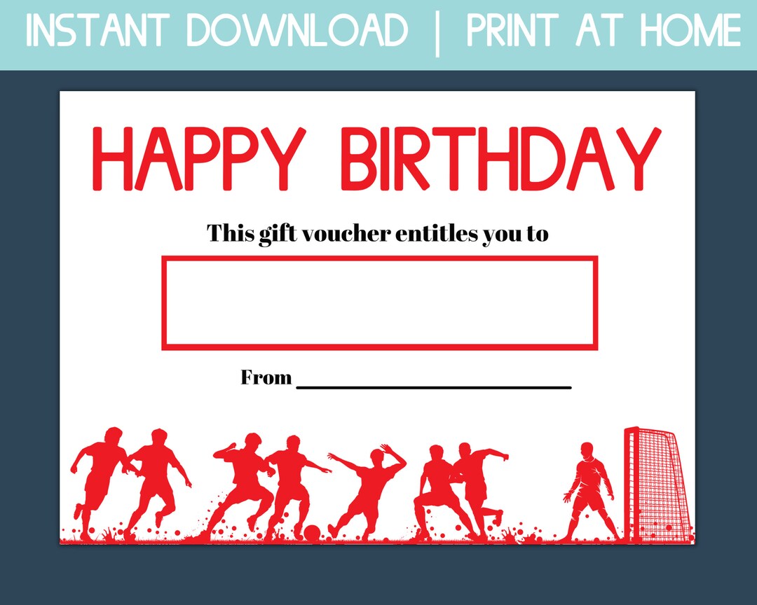 Printable Football Ticket, Football Gift Certificate, Blank Gift ...