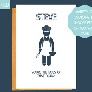 Baker birthday card, Baking birthday card, Birthday card for friend male, Personalised cards, Card for baking, Birthday card for cooking