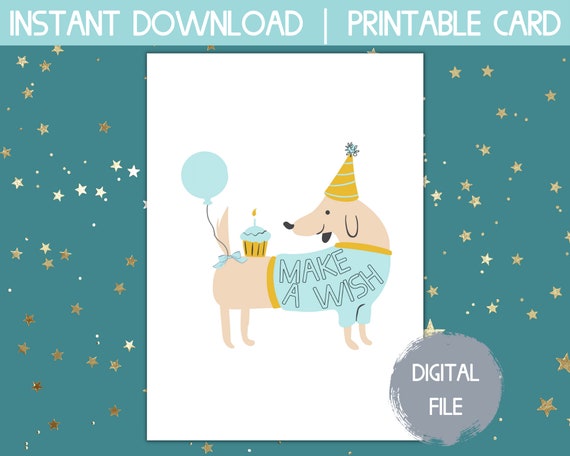 Printable Birthday Card Instant Download Birthday Card - Etsy
