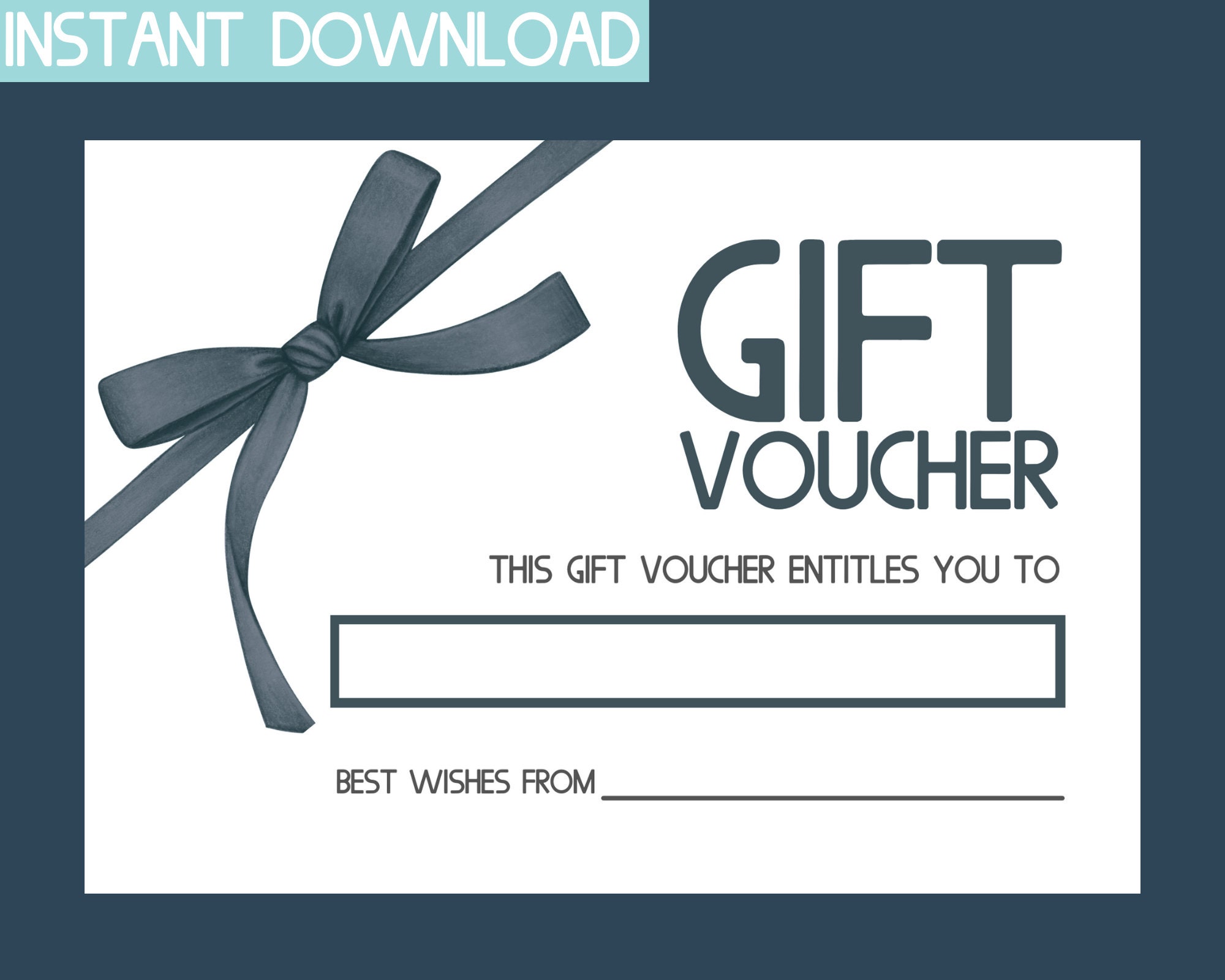 Printable Gift Card Blank Gift Certificate Birthday Gift - Etsy