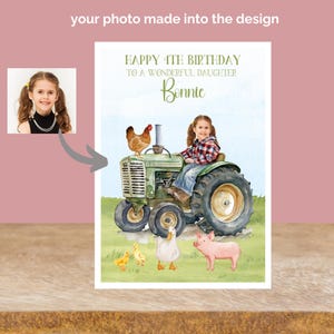 verjaardagskaart boerderij, foto-upload verjaardagskaart, a4-verjaardagskaart, 4e verjaardagskaart voor kleindochter, tractorverjaardagskaart 2 jaar, beste
