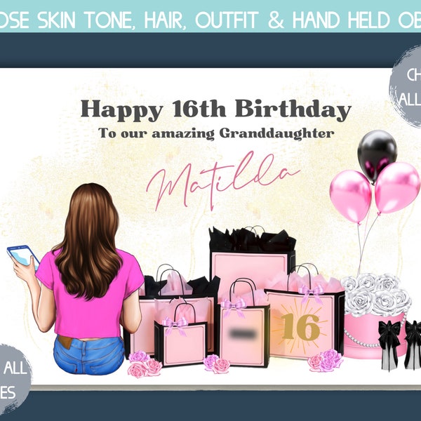 daughter 16th birthday card, personalised granddaughter 16th birthday, 18th birthday card niece, keepsake birthday card for her, 18th card