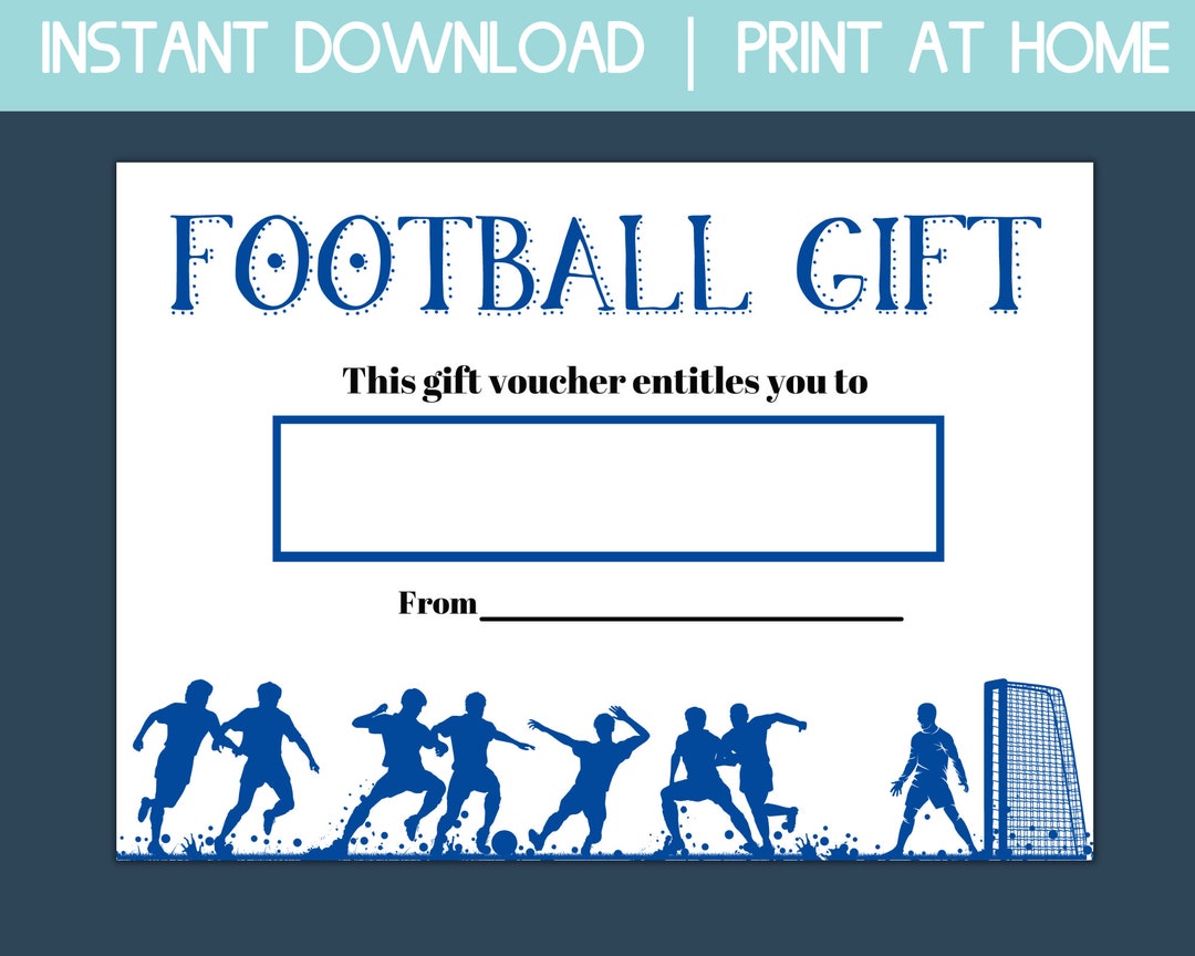 Football Gift Certificate, Football Gift Card, Soccer Gift Voucher